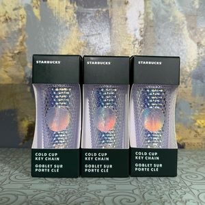 NWT x3 Starbucks Unicorn Bling Studded Keychain Bundle